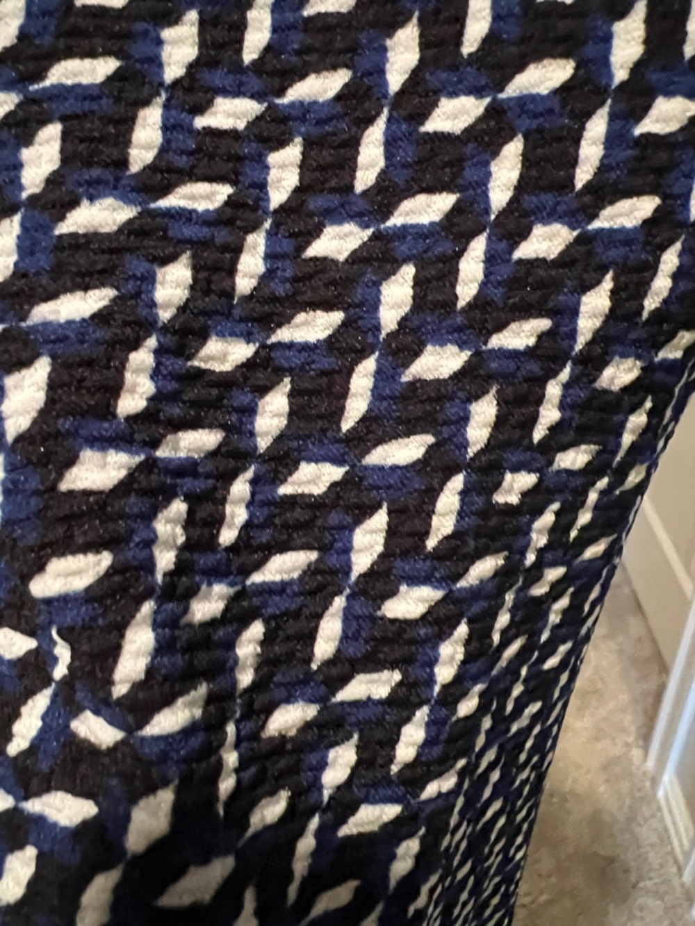 Mystic Black and White Geometric-Print Midi Dress - Picture 7 of 8